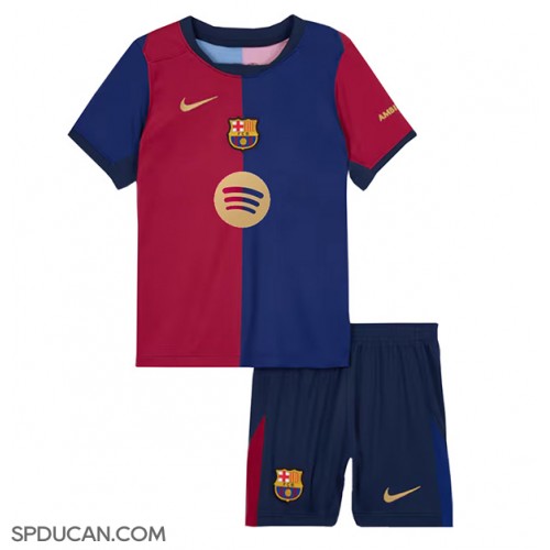 Dječji Nogometni Dres Barcelona Domaci 2024-25 Kratak Rukav (+ Kratke hlače)